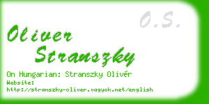 oliver stranszky business card